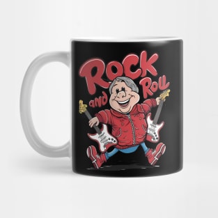 Rock And Roll Groovy Guitarist Rocking Out Mug